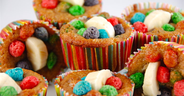 Banana Berry Cereal Muffins are for kids of all ages!