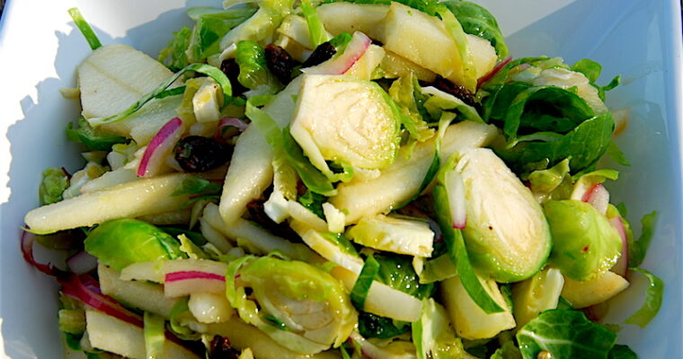 Brussels Sprout Apple Slaw is colorful cruciferous nutrition