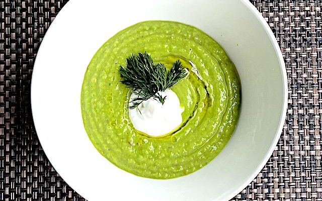 Chilled Summer Avocado Pea Soup