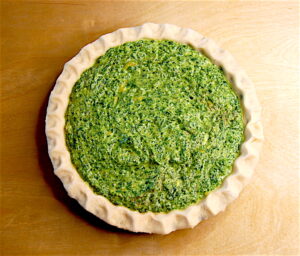 Spinach Ricotta Pie Uncooked Filled